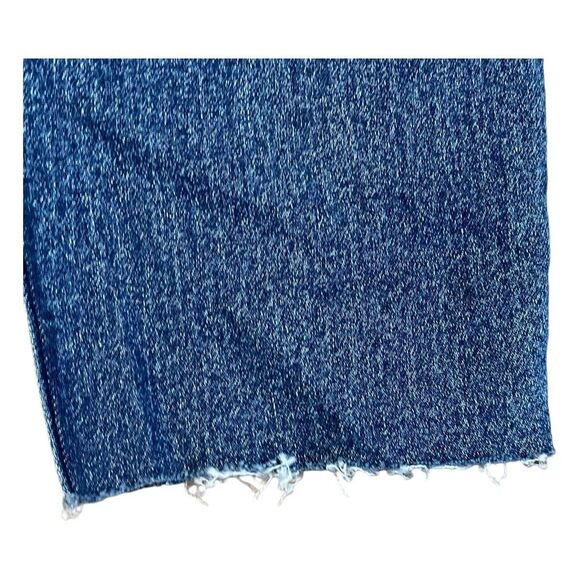 Abercrombie Belted High Rise Ankle Jeans Blue Wash Denim Raw Hem 2R 26 - Picture 3 of 5